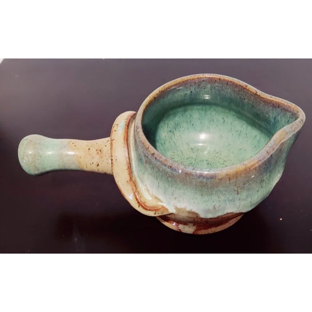 NC Art Studio Pottery Soup,Sauce Bowl Handmade 2006 Glazed Signed Pattie